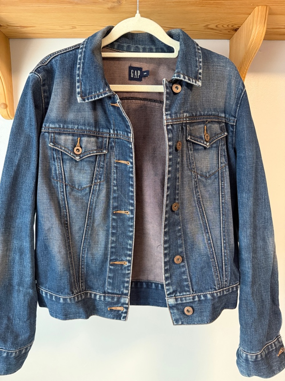 GAP Medium Blue Washed Denim Jacket